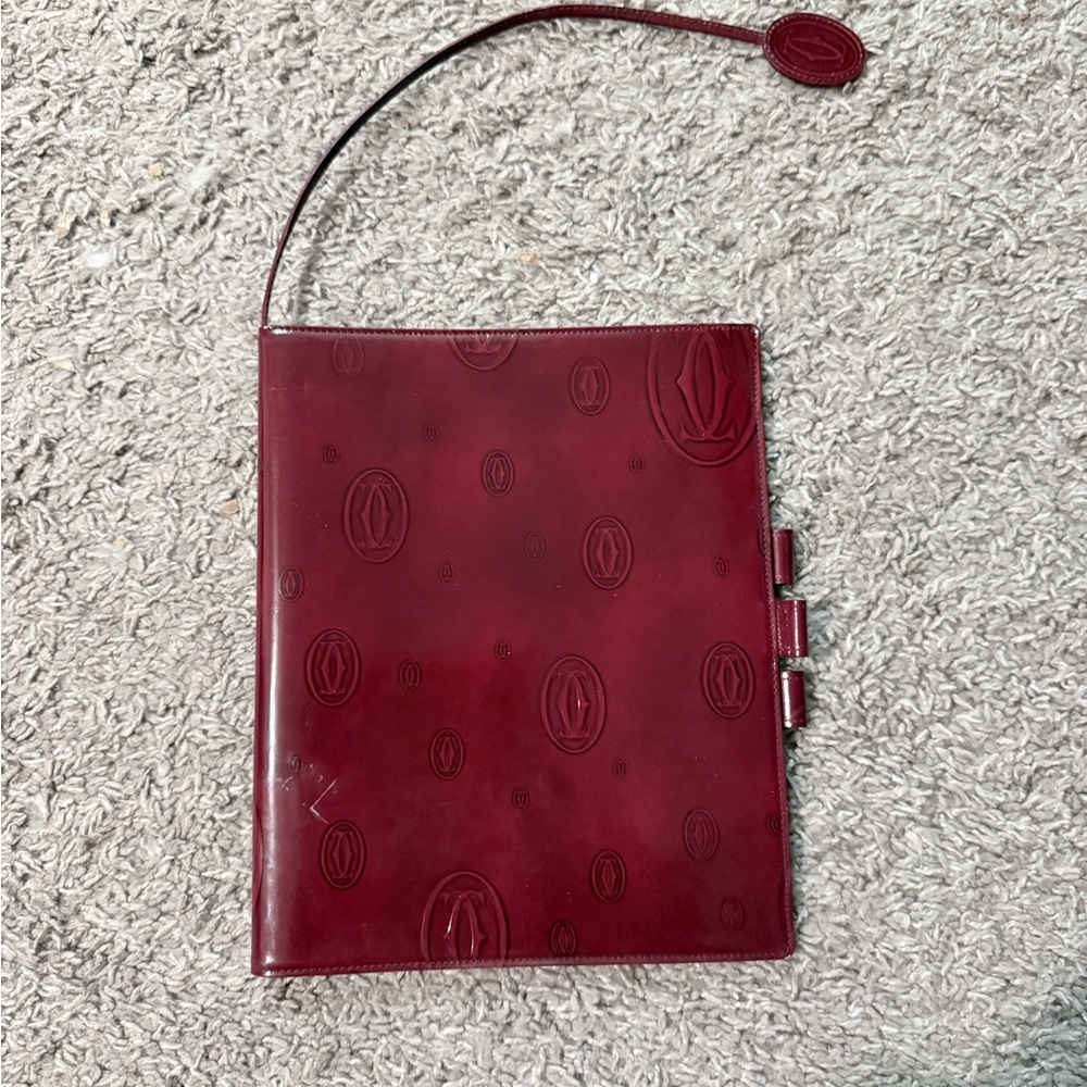 Cartier Paris red leather notebook/planner cover